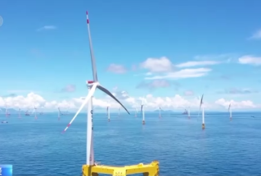 The first million-kilowatt offshore wind farm of China connected to the grid for power generation